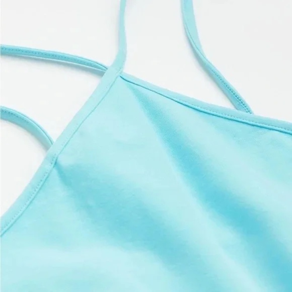 H&M | Halter Cotton Dress Light Turquoise Size XXL - Picture 3 of 7